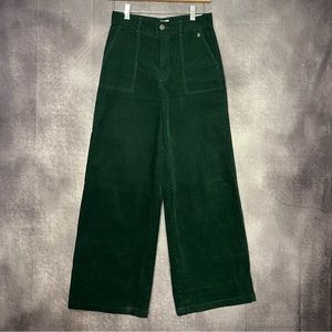 VTG Pepe Jeans Corduroy Pant Women's Small‎ Forest Green Baggy Fit Hip Hop Y2K